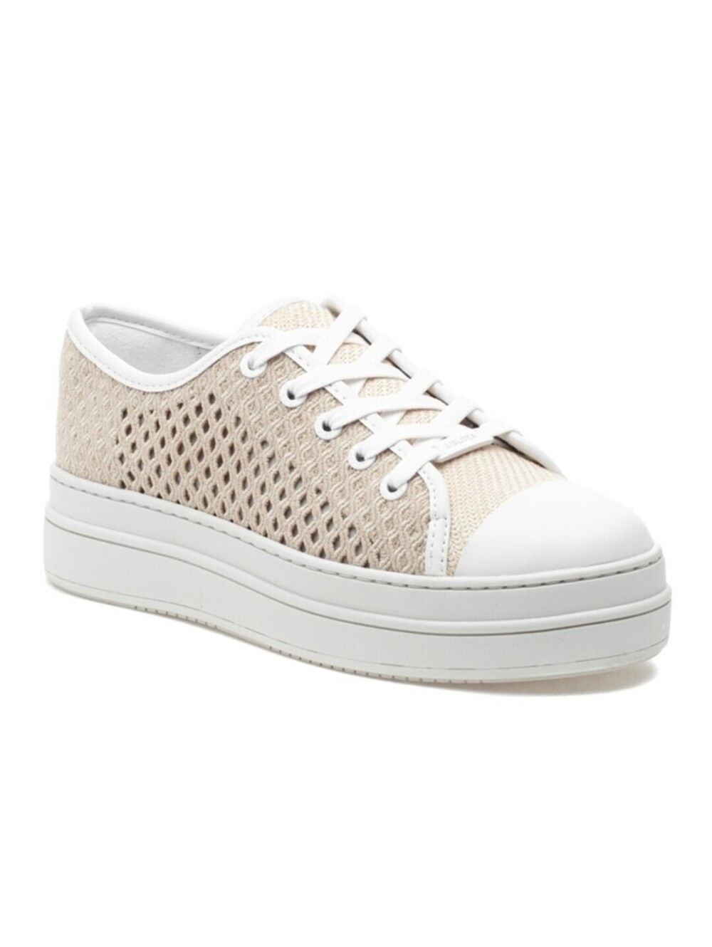 J/slides Women's Natasha Platform Sneaker Nude Crochet Sz. 6.5 NEW